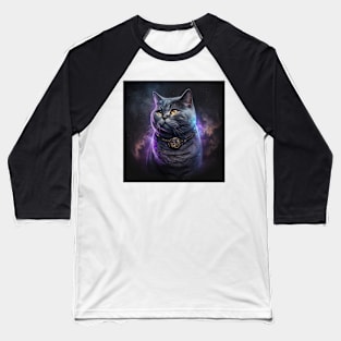 British Shorthair Galactic Divine Portrait Baseball T-Shirt